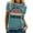 Blue, variant on Womens T Shirts Short Sleeve Crewneck Alphabet Print Fun Casual Tee Breathable Summer Top Blue XXL