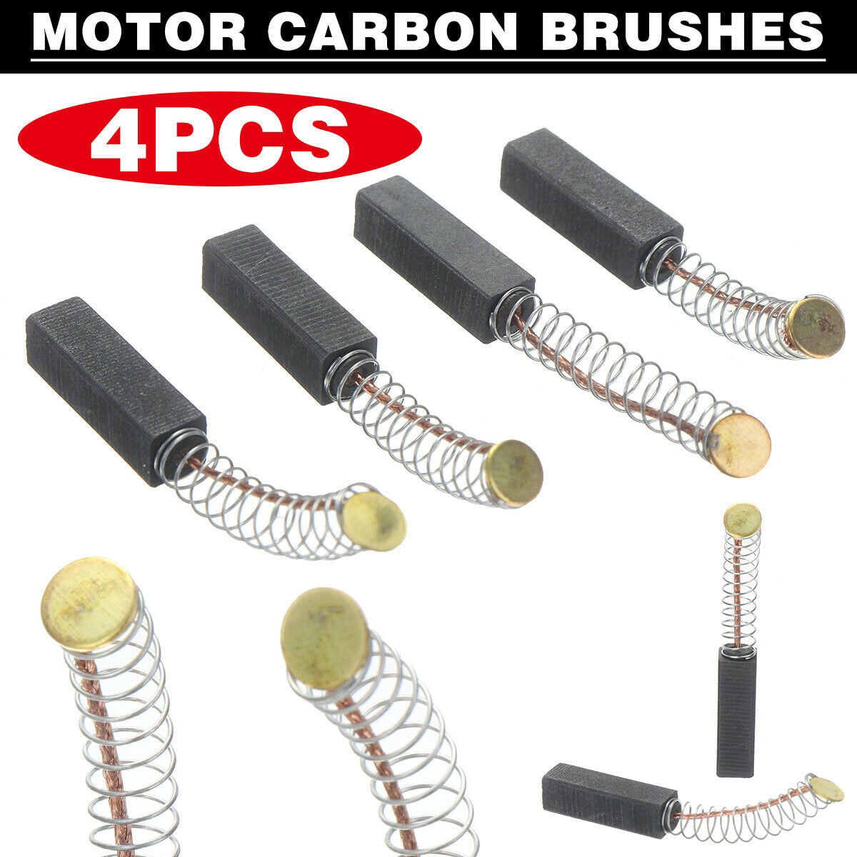 4pcs 6 x 6 x 20mm Carbon Brush Replacement fit for Generic Electric Motor 