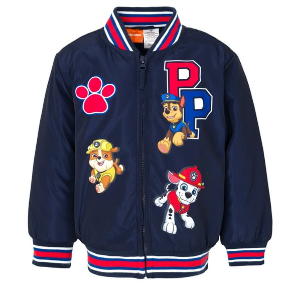 Paw Patrol Chase Marshall Rubble Varsity Zip Up Bomber Jacket Toddler to Little Kid