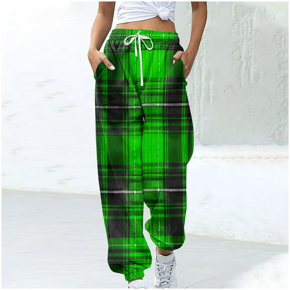 WXLWZYWL Women Merry Christmas Sweatpants Drawstring Jogger Snowflake Fun Print Elastic Waist Casual Trousers Warm Comfy Pants with Pockets