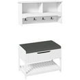 thumbnail image 1 of HOMCOM Coat Rack with Shoe Storage Bench for Hallway Bedroom White, 1 of 10