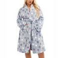 thumbnail image 6 of Tnhcen Women's Winter Plus Size Flannel Sleepwear - Thickened Dot Print Long Sleeve Pajama Robe with Waist Tie XL-5XL Large Size Warm Housecoat, 6 of 9