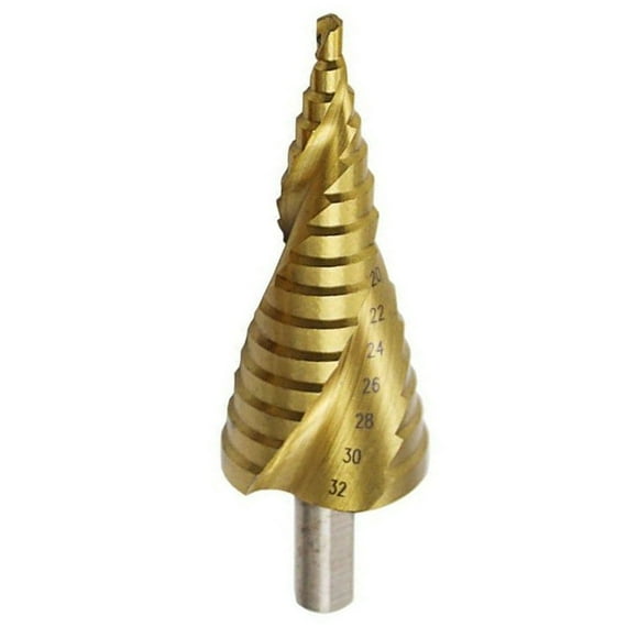 Step drill bit set, 3 triangular handle spiral groove step