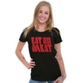 thumbnail image 4 of No Meat Vegetarian Vegan Cute Veggie Womens Slim Fit Graphic Tee Brisco Brands S, 4 of 5