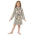 thumbnail image 6 of FORMRS Niños Bathrobe Unisex Hooded Robe Soft Plush Pajamas Sleepwear, Size 2-3T, Black Abstract Dots, 6 of 7
