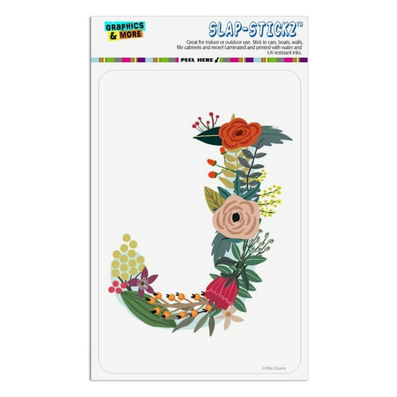 Letter J Floral Monogram Initial Home Business Office Sign