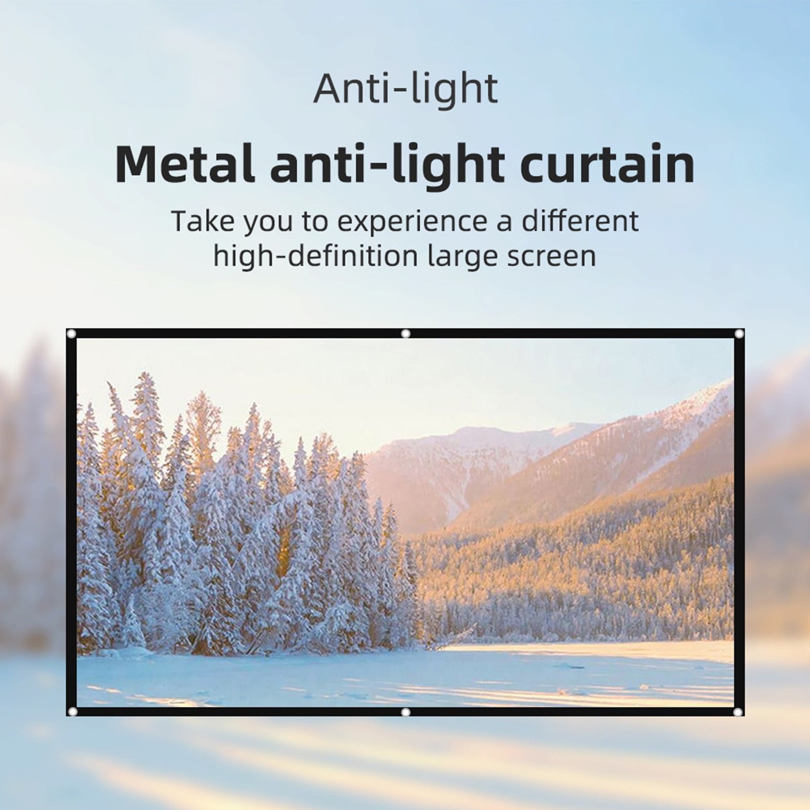 Écran De Projection Portable HD 16:9 - Tissu Polyester Anti-Plis - Taille 60 à 150 Pouces - Pour Cinéma Maison, Intérieur/Extérieur - 8