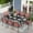 Red, variant on Sophia & William 9 Piece Patio Metal Dining Set Expandable Patio Dining Table and 8 Brown Textilene Chairs