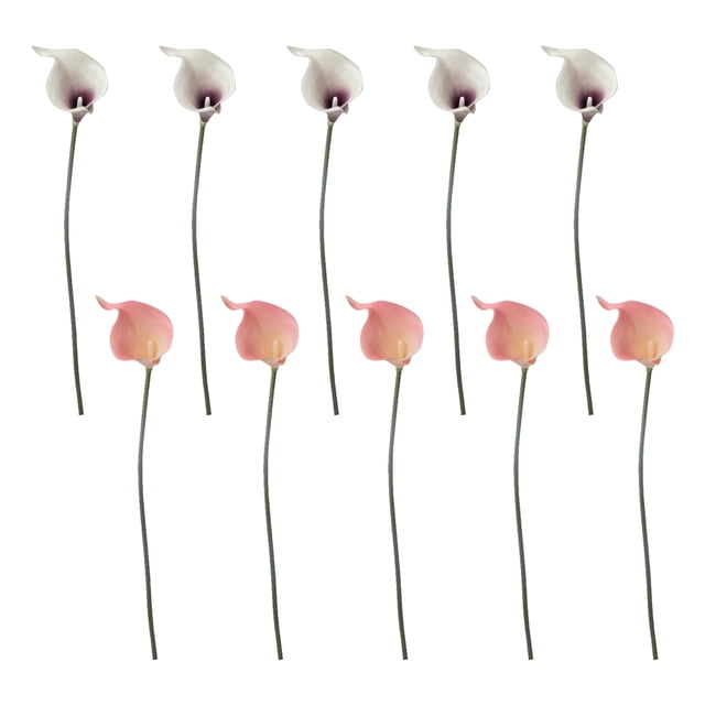 FloreceBien - Ramo de 10 flores artificiales de lirio de cala para boda, despedida de soltera, decoración del hogar, lirio de cala artificial