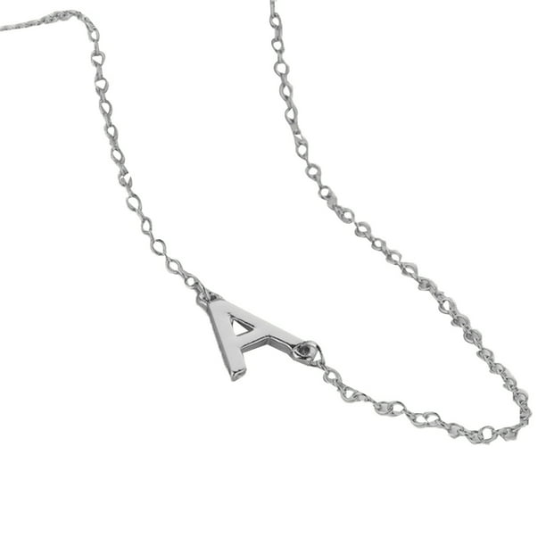 Qarigey Collar de letras inglesas para mujer, colgante informal para cuello de aleación de cobre para niñas, cadena Clavicular, joyería Ropa, zapatos y accesorios Miscelánea Plata letra D