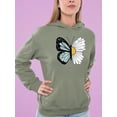 thumbnail image 2 of Half Butterfly Half Daisy Hoodie Women -Image by Shutterstock, Female 3X-Large, 2 of 4