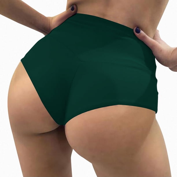 Gibobby Falda Shorts Mujer Pantalones cortos de yoga atléticos informales y sexys para mujer para un ajuste cómodo y deportes al libre(Verde, L)