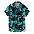 thumbnail image 3 of Tropical Black Cat Hawaiian Shirts for Men Women, Funny Black Cat Short Sleeve Button Down Shirt S4, 3 of 6