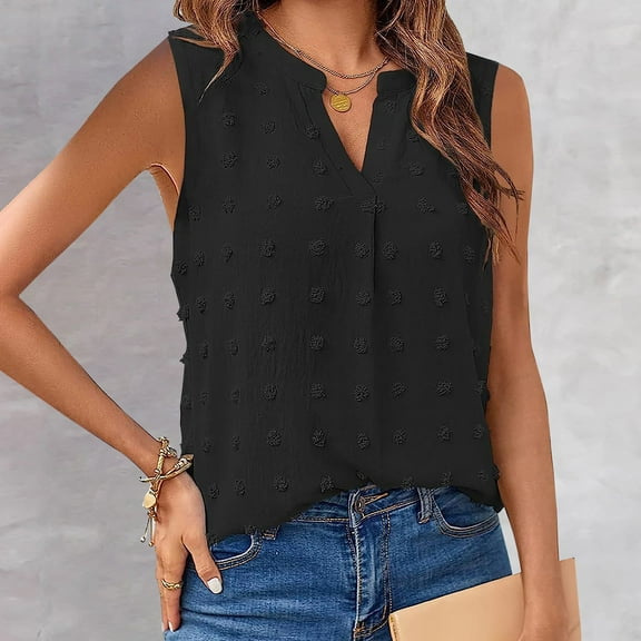 Giftesty Tank Tops for Women Women's New Casual Fashion Comfortable Print Sleeveless V-Neck T-shirt