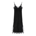 thumbnail image 4 of Sngxgn Nightgowns for Women Cotton Night Shirts Short Sleeve Night Gown Dress Casual Pajamas Soft Sleepwear(Black,L), 4 of 4