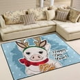 thumbnail image 2 of Coolnut Christmas Pig with Horns Lightweight Carpet Mats, 5'3" x 4' Area Soft Rugs, Floor Mat Rug Home Decoration for Kids Room Living Room, 63"x 48", 2 of 6