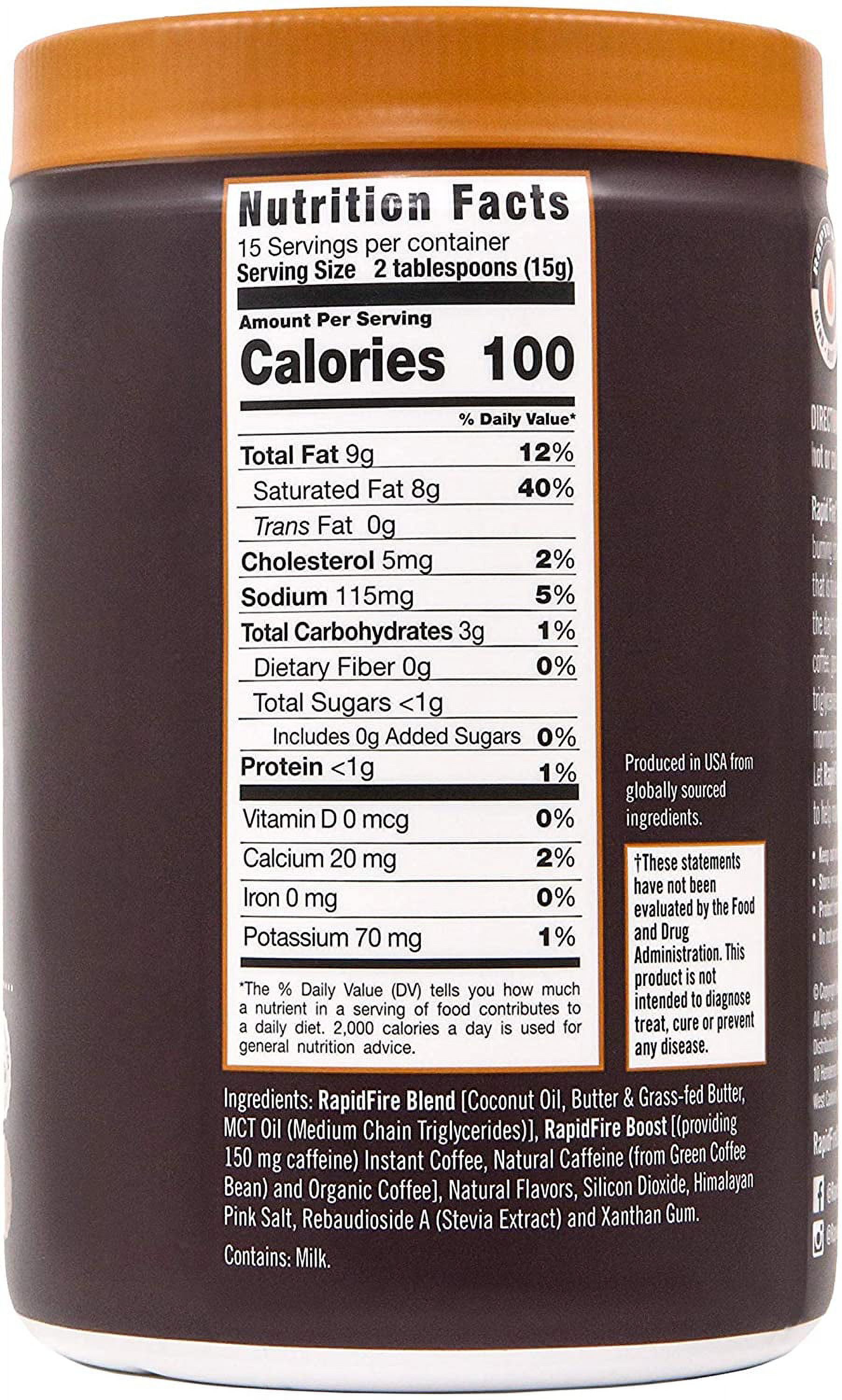  Rapidfire Caramel Macchiato Ketogenic High Performance Keto  Coffee Pods, Supports Energy & Metabolism, Weight Loss Diet, Single Serve K  Cup, Brown, 16 Count (Packaging May Vary) : Health & Household