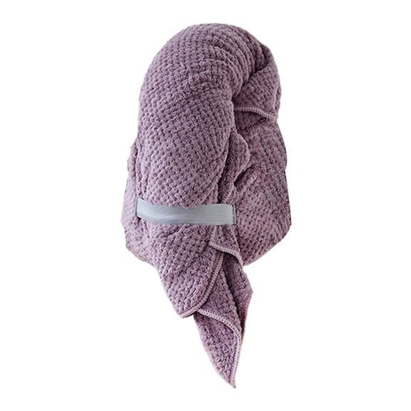 Microfiber Hair Towel Wrap for Women, Soft Hair Drying Towel with Elastic Band, Fast Drying Hair Turbans for Wet Curly Long Hair, Microfiber Towel for Hair Anti Frizz 39.37" X 23.62" (Purple)