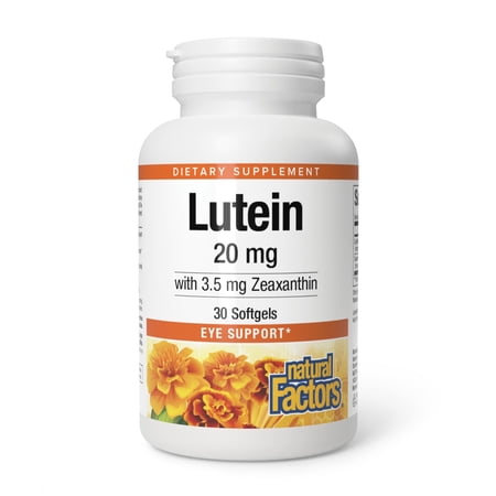 Natural Factors Lutein 20 mg, Antioxidant Support for Healthy Eyes and Skin with Zeaxanthin, 30 Softgels