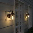 thumbnail image 6 of LNC Outdoor Metal Wall sconces, Patio Wall Lantern with Clear Bubble Glass Shadow Straw Hat Shape Lamp, Wall Mounted Light Fixtures for Porch, Garden, Yard, Pathway, Entryway Patio Decor, 6 of 10