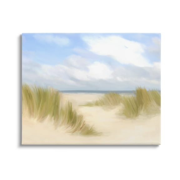Stupell Industries Coastal Sand Dunes Nature Painting Gallery Wrapped Canvas Print Wall Art, 20 x 16