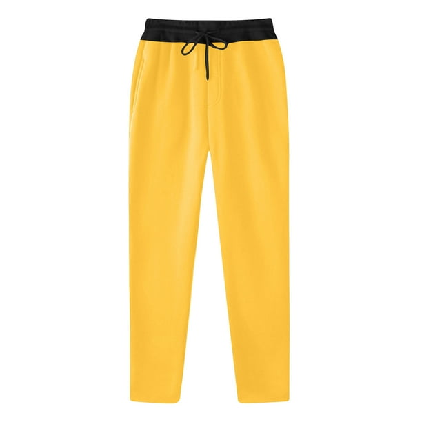 Pantalones largos de moda para hombre con cordón, cintura elástica, color sólido, pantalones casuales largos de chándal, pantalones para hombre