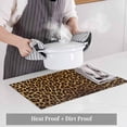 thumbnail image 4 of Brown Leopard Print Placemats for Dinning Table Set of 6, Classic Abstract Animal Patterned Burlap Kitchen Place Mats Waterproof Cloth Table Mats, Indoor Outdoor Placemats Easy Clean Dinner Decor, 4 of 8