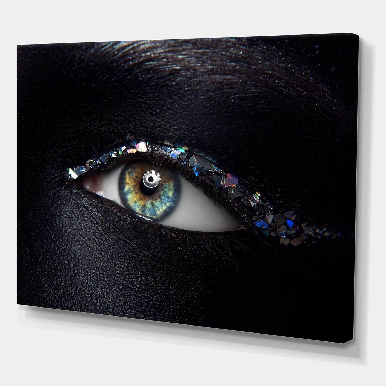Designart Yeux de femme avec des étincelles de verre multicolores Art mural sur toile