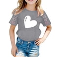thumbnail image 3 of Gzbliryd Girls Graphic T Shirts Short Sleeve Summer Blouse Cute Casual Tops for Teens Boys Girls Summer Clothes for Teens (Grey,3-4 Years), 3 of 3