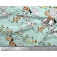 thumbnail image 3 of Soimoi Silk Fabric Bird & Animals Cartoon Decor Fabric Printed Yard 42 Inch Wide, 3 of 3