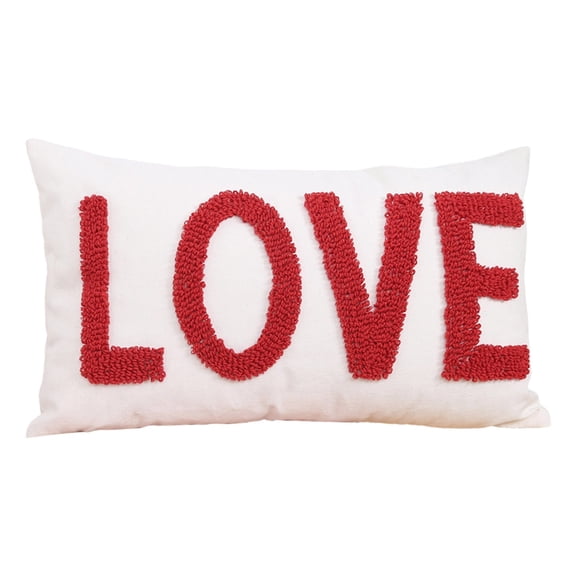 Love Heart Throw Pillow Cover,12 x 20 Inch Holiday Valentine's Day Mother's Day Anniversary Wedding Cushion Case Decoration for Sofa Couch Living Room