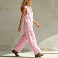 thumbnail image 4 of Guluxicc Womens Linen Jumpsuit Sleeveless Casual Wide Legs Rompers Baggy Button Down V Neck Summer Overalls with Pockets, 4 of 7