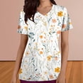 thumbnail image 2 of Kilaqueen Scrubs for Women Fashion Funny Printed V Neck Short Sleeve Nursing Uniform Shirts Stretch Relaxed Fit Medical Working Tops, 2 of 4