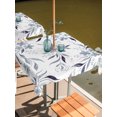 thumbnail image 3 of Square Outdoor Tablecloth with Umbrella Hole Rustic Floral Outside Table Cloth Waterproof Patio Table Cover Spring Flower Leaves Minimalist Retro Blue Zipper Tablecloths for Picnic Camping 60x60 Inch, 3 of 8