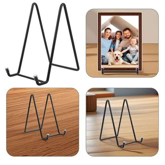 IBASETOY Black Metal Poster Easel Stand for Tabletop Display of Pictures Plates and Photos