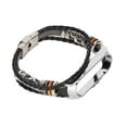 thumbnail image 1 of Correa de cuero compatible con pulseras Xiaomi Mi Band 6, estilo étnico, estilo retro, color negro y plateado, 1 of 12