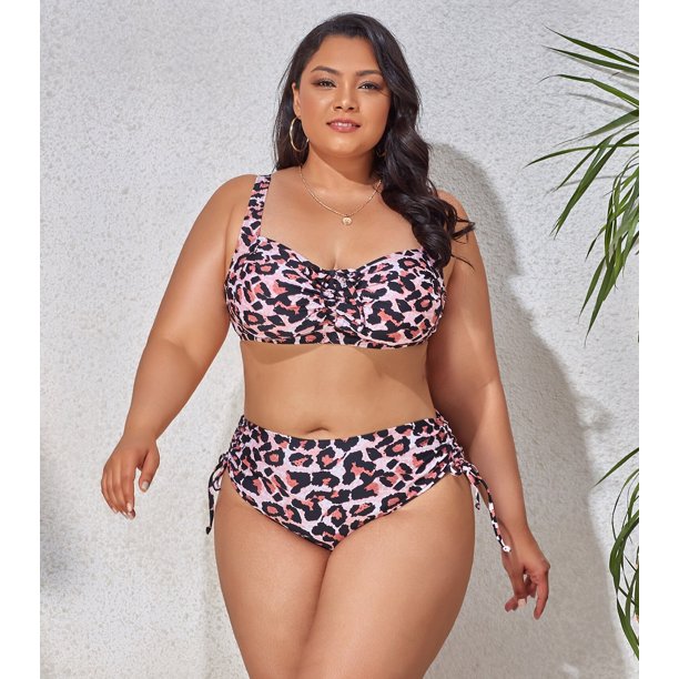 2023 nuevo traje de baño de talla grande para mujer traje de baño grande trajes de baño de dos piezas de cintura alta Push Up Bikini conjunto Sexy separado con estilo Tan Jianjun unisex