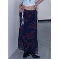 thumbnail image 3 of Women Long Skirt, Vintage Elegant Flower Summer Fall Skirt for Casual Daily Dating, 3 of 10