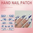 thumbnail image 2 of RAGUPEL 24Pcs Glue on Nails for Women,Blue Butterfly Square Nails,Glossy False Nails,Long Press on Nails for Daily Life,Dating,Gatherings and Photo Shoots,Style2, 2 of 7