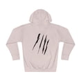 thumbnail image 2 of Effete Feline Claw Marks Scratch Unisex Fleece Hoodie, 2 of 4