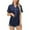 Navy, variant on Vetsdori Womens Shorts & Top Pajamas Sets PJS Pockets Homewear Crew Neck Lightweight,2 Pieces Button up Pajamas for Women Soft
