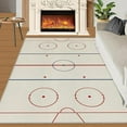 thumbnail image 3 of Simple Ice Hockey Rink Area Rug, Sports Non Slip Carpet, Low Pile Fade Resistant Easy Machine Washable Rug For Living Room Bedroom Children's Room Dormitory Floor Mat 4' x 6', 3 of 7