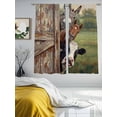 thumbnail image 4 of Farmhouse Animals Sheer Curtains 63 Inches Length 2 Panels Set, Window Sheer Curtains for Living Room/Bedroom, Country Cows Horses Donkeys Farm Light Filtering Rod Pocket Curtain 52''x63''x2, 4 of 8