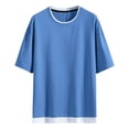 thumbnail image 1 of Wyzesi Long Cardigan for Men Mens Short Sleeved T Shirt Summer Mens Cotton Half Sleeved T Shirt Korean Version Of Solid Color Crew Neck Base Shirt Mens Cardigan Sweaters, 1 of 4