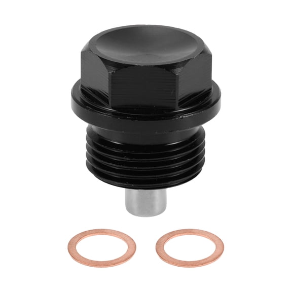 Unique Bargains 1 Set Universal Oil Drain Plug Anti Leakage Oil Pan Drain Bolt Screw Thread Repair with Gasket Magnetic Black Aluminum Alloy Copper M20x1.5