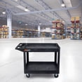 thumbnail image 6 of Luxor Workload Two-Shelf Industrial Utility Cart, 36.5" W x 24.5" D, Black, 6 of 6