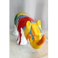 thumbnail image 4 of Nifao Fiberglass Rhino Statue Dynamic Presence with Paint Droplets – Home Decor Sculpture, 30"L x 12"W x 12"H, 4 of 12