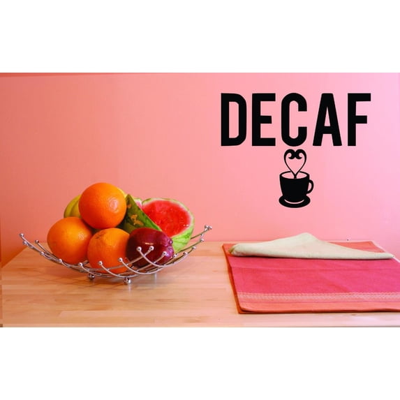Custom Decals Decaf Wall Art Size: 12 X 12 Inches Color: Black