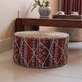 thumbnail image 3 of Pouf for Stool with Handmade Futon Meditation Cushion , Bohemia Red, 30x20cm, 3 of 8