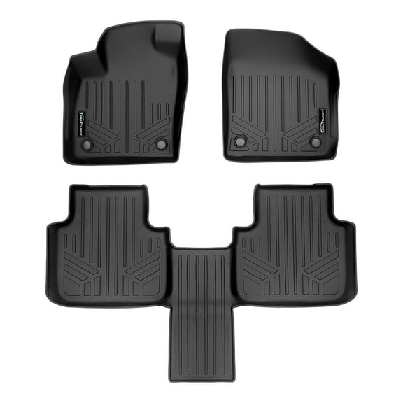 SMARTLINER 2 Rows Custom Fit Floor Liners Compatible with 2018 - 2025 Volkswagen Atlas 6 Passenger (Gasoline)